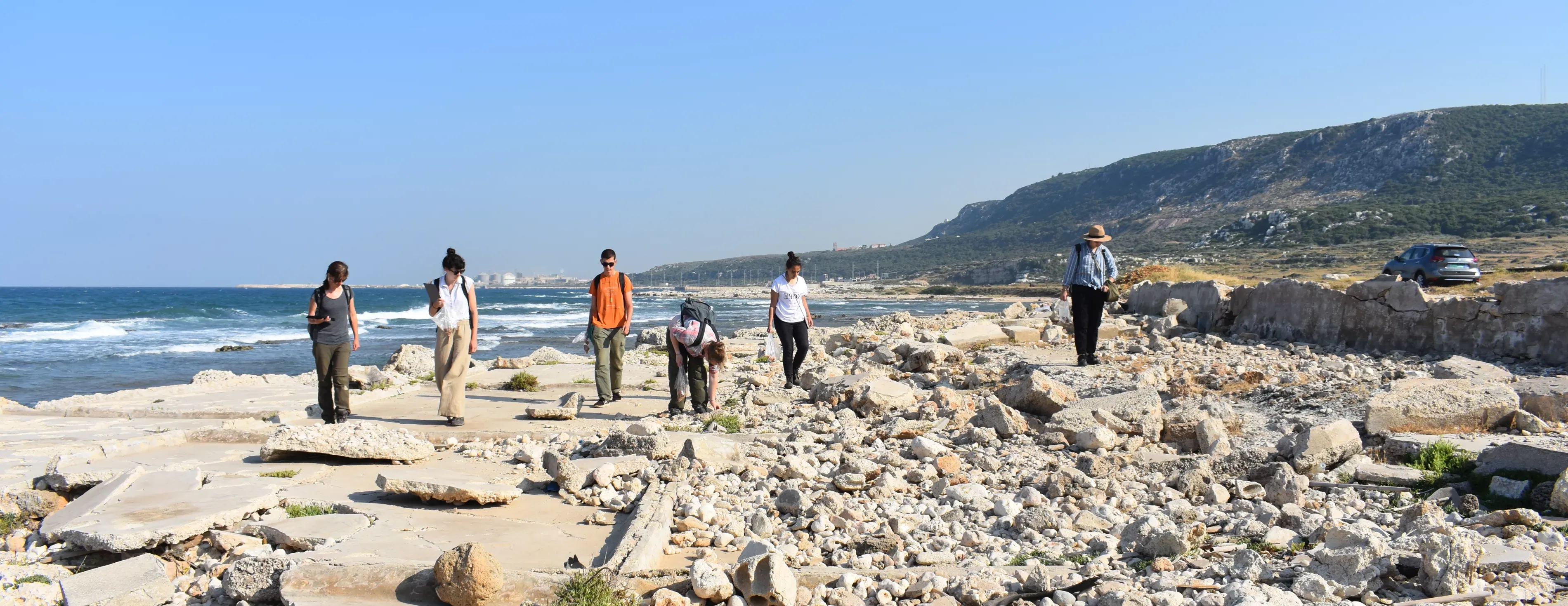 Archaeology Students on Coastline